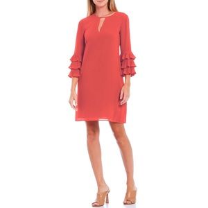 Vince Camuto bell sleeve dress size 2 gorgeous coral color. NWOT